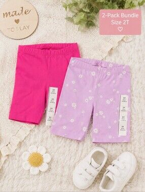 Cat & Jack Bike Shorts 2-Pack NWT 2T